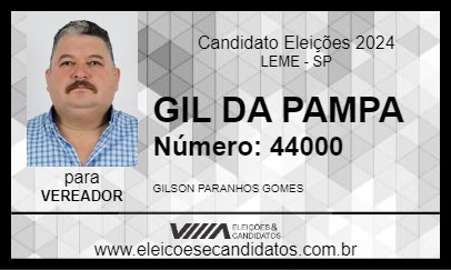 Candidato GIL DA PAMPA 2024 - LEME - Eleições