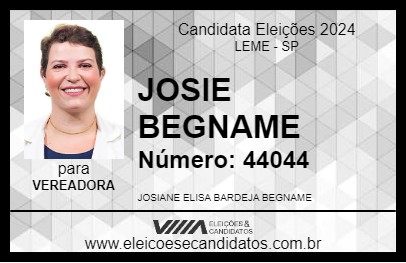 Candidato JOSIE BEGNAME 2024 - LEME - Eleições