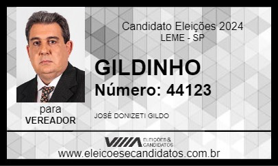 Candidato GILDINHO 2024 - LEME - Eleições