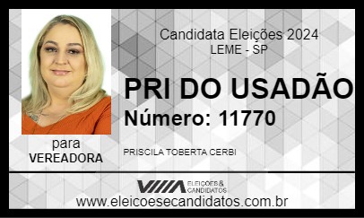 Candidato PRI DO USADÃO 2024 - LEME - Eleições