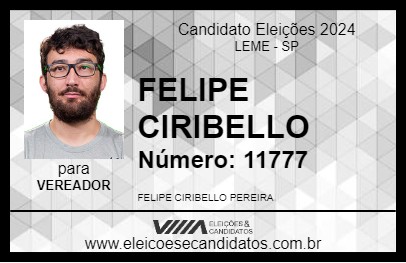 Candidato FELIPE CIRIBELLO 2024 - LEME - Eleições