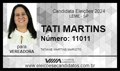 Candidato TATI MARTINS 2024 - LEME - Eleições