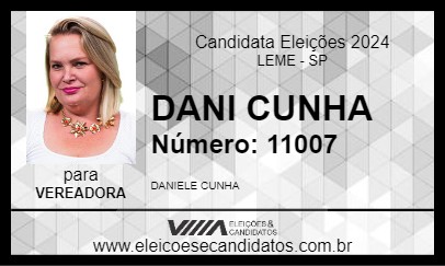 Candidato DANI CUNHA 2024 - LEME - Eleições