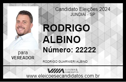 Candidato RODRIGO ALBINO 2024 - JUNDIAÍ - Eleições