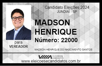 Candidato MADSON HENRIQUE 2024 - JUNDIAÍ - Eleições