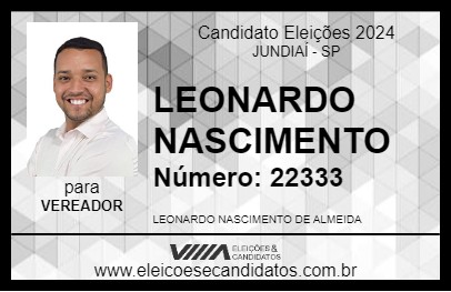 Candidato LEONARDO NASCIMENTO 2024 - JUNDIAÍ - Eleições