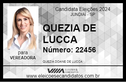 Candidato QUEZIA DE LUCCA 2024 - JUNDIAÍ - Eleições