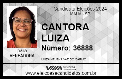 Candidato CANTORA LUIZA 2024 - MAUÁ - Eleições