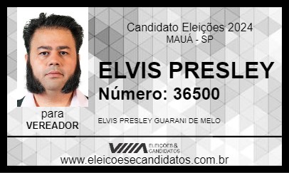 Candidato ELVIS PRESLEY 2024 - MAUÁ - Eleições