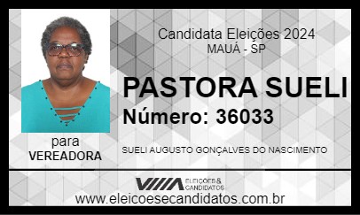 Candidato PASTORA SUELI 2024 - MAUÁ - Eleições