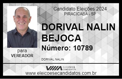 Candidato DORIVAL NALIN BEJOCA 2024 - PIRACICABA - Eleições