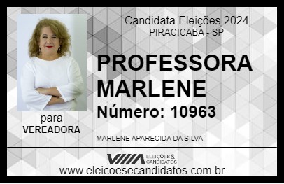 Candidato PROFESSORA MARLENE 2024 - PIRACICABA - Eleições