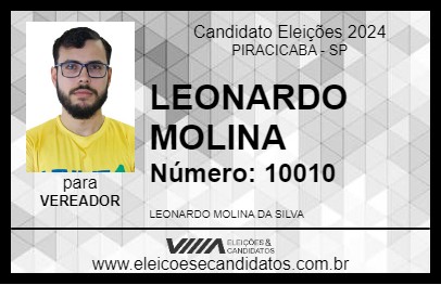 Candidato LEONARDO MOLINA 2024 - PIRACICABA - Eleições