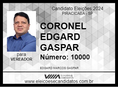 Candidato CORONEL EDGARD GASPAR 2024 - PIRACICABA - Eleições