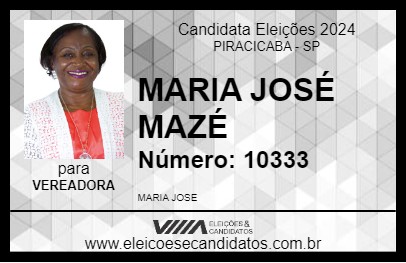 Candidato MARIA JOSÉ MAZÉ 2024 - PIRACICABA - Eleições