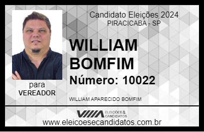 Candidato WILLIAM BOMFIM 2024 - PIRACICABA - Eleições