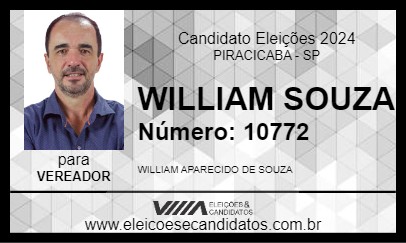 Candidato WILLIAM SOUZA 2024 - PIRACICABA - Eleições