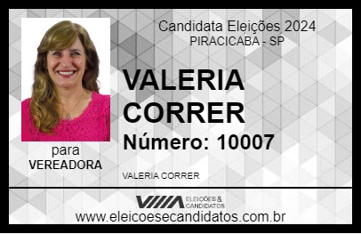 Candidato VALERIA CORRER 2024 - PIRACICABA - Eleições