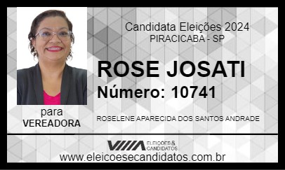 Candidato ROSE JOSATI 2024 - PIRACICABA - Eleições