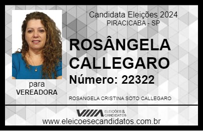 Candidato ROSÂNGELA CALLEGARO 2024 - PIRACICABA - Eleições