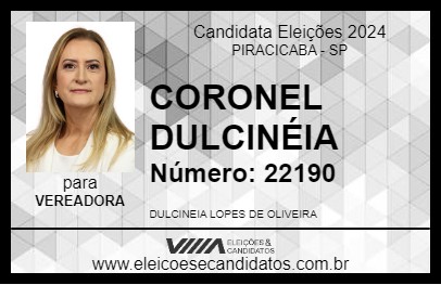 Candidato CORONEL DULCINÉIA 2024 - PIRACICABA - Eleições