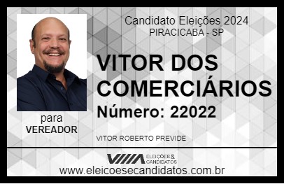 Candidato VITOR DOS COMERCIÁRIOS 2024 - PIRACICABA - Eleições