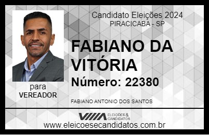 Candidato FABIANO DA VITÓRIA 2024 - PIRACICABA - Eleições