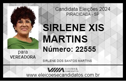 Candidato SIRLENE XIS MARTINS 2024 - PIRACICABA - Eleições