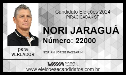 Candidato NORI JARAGUÁ 2024 - PIRACICABA - Eleições