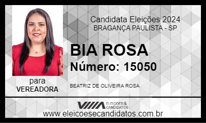 Candidato BIA ROSA 2024 - BRAGANÇA PAULISTA - Eleições