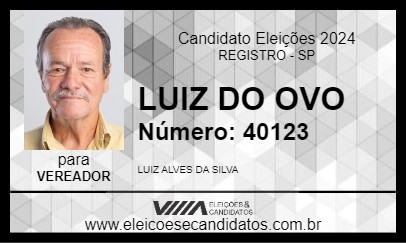 Candidato LUIZ DO OVO 2024 - REGISTRO - Eleições