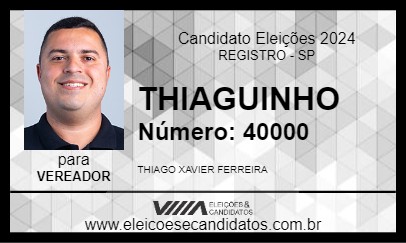 Candidato HILTON THIAGO 2024 - REGISTRO - Eleições