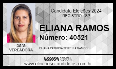 Candidato ELIANA RAMOS 2024 - REGISTRO - Eleições