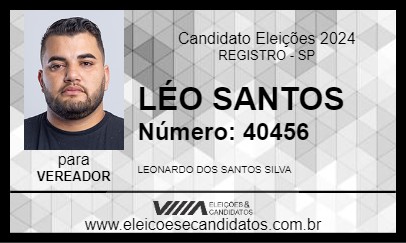 Candidato LÉO SANTOS 2024 - REGISTRO - Eleições