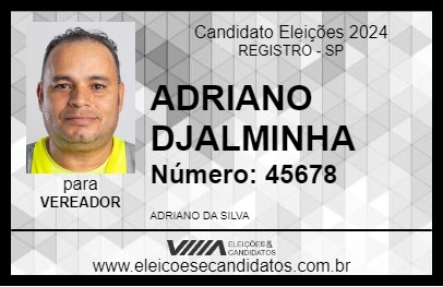 Candidato ADRIANO DJALMINHA 2024 - REGISTRO - Eleições