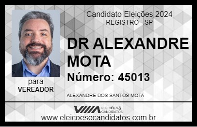 Candidato DR ALEXANDRE MOTA 2024 - REGISTRO - Eleições