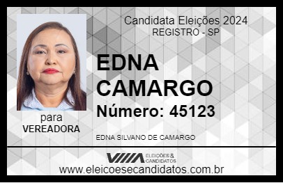 Candidato EDNA  CAMARGO 2024 - REGISTRO - Eleições