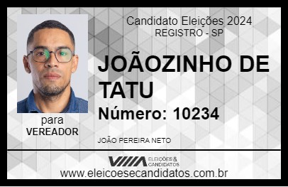 Candidato JOÃOZINHO DE TATU 2024 - REGISTRO - Eleições