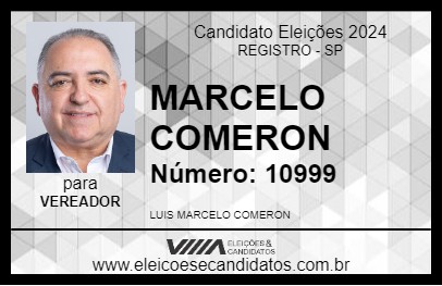 Candidato MARCELO COMERON 2024 - REGISTRO - Eleições