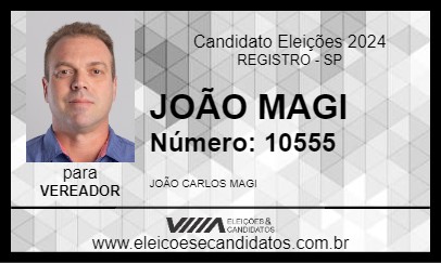 Candidato JOÃO MAGI 2024 - REGISTRO - Eleições