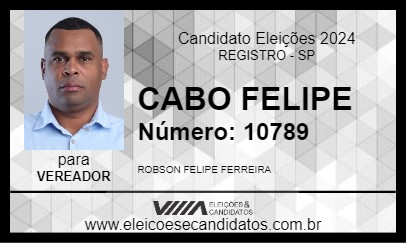 Candidato CABO FELIPE 2024 - REGISTRO - Eleições