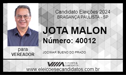 Candidato JOTA MALON 2024 - BRAGANÇA PAULISTA - Eleições