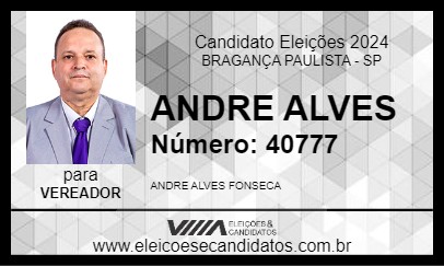 Candidato ANDRE ALVES 2024 - BRAGANÇA PAULISTA - Eleições