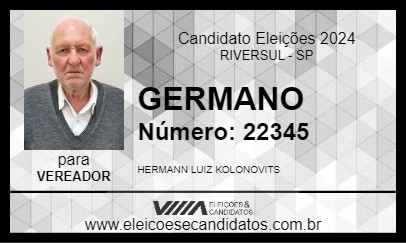 Candidato GERMANO 2024 - RIVERSUL - Eleições