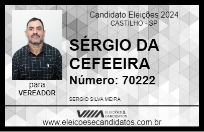 Candidato SÉRGIO DA CEFEEIRA 2024 - CASTILHO - Eleições