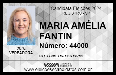 Candidato MARIA AMÉLIA FANTIN 2024 - REGISTRO - Eleições