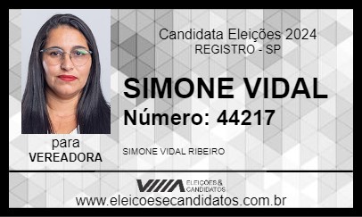 Candidato SIMONE VIDAL 2024 - REGISTRO - Eleições