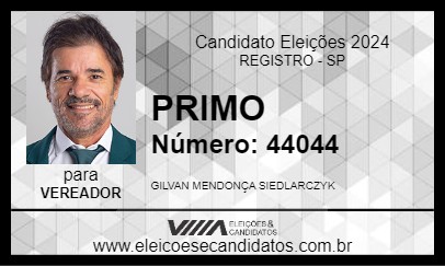 Candidato PRIMO 2024 - REGISTRO - Eleições