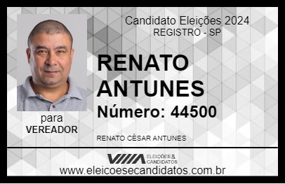 Candidato RENATO ANTUNES 2024 - REGISTRO - Eleições