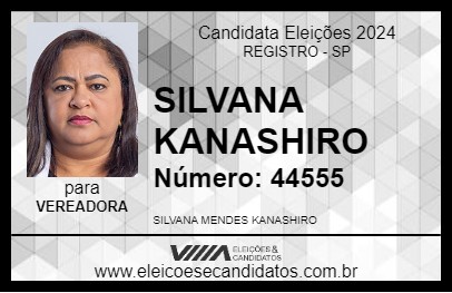 Candidato SILVANA KANASHIRO 2024 - REGISTRO - Eleições